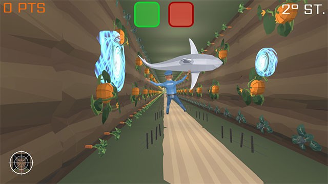 Thông qua cánh cổng dịch chuyển, người chơi bị rơi vào đấu trường ngẫu nhiên ở trạng thái không trọng lực