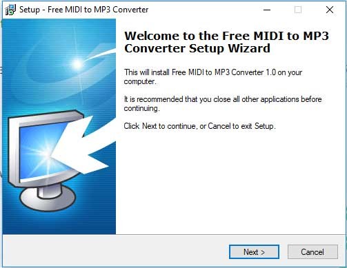 Màn hình cài đặt Free MIDI to MP3 Converter