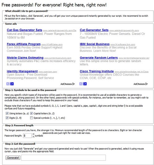 Free Password Generator