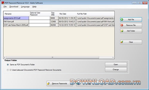 Free PDF Password Remover