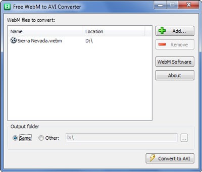Free WebM to AVI Converter