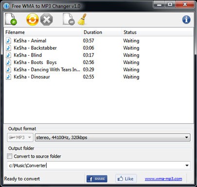 Free WMA to MP3 Changer