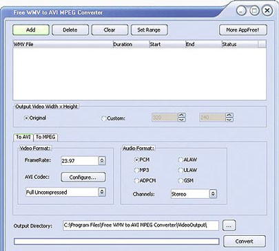 Free WMV to AVI MPEG Converter