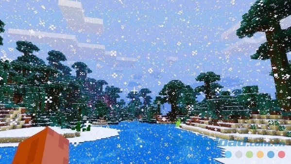 Hiệu ứng thời tiết sinh động, mang tới cảm giác rất thật khi trải nghiệm FreeCraft Pocket Miner cho Android