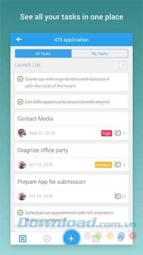 Xem mọi nhiệm vụ trong một nơi