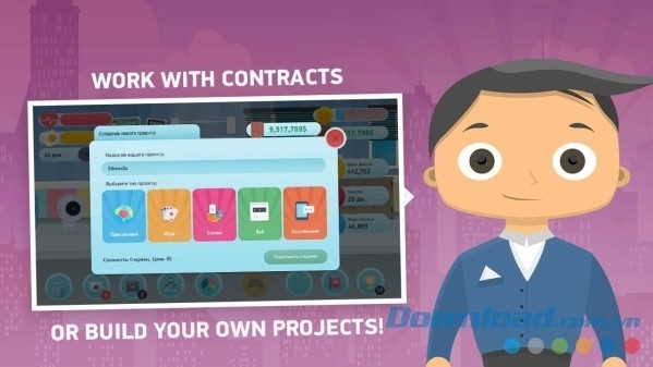 Freelance Simulator: Game Developer Edition để người chơi tự tạo dự án hay làm việc theo hợp đồng