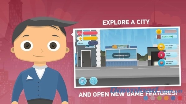 Khám phá thành phố và mở nhiều tính năng game mới trong Freelance Simulator: Game Developer Edition