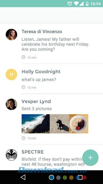 Giao diện ứng dụng FreeMessage