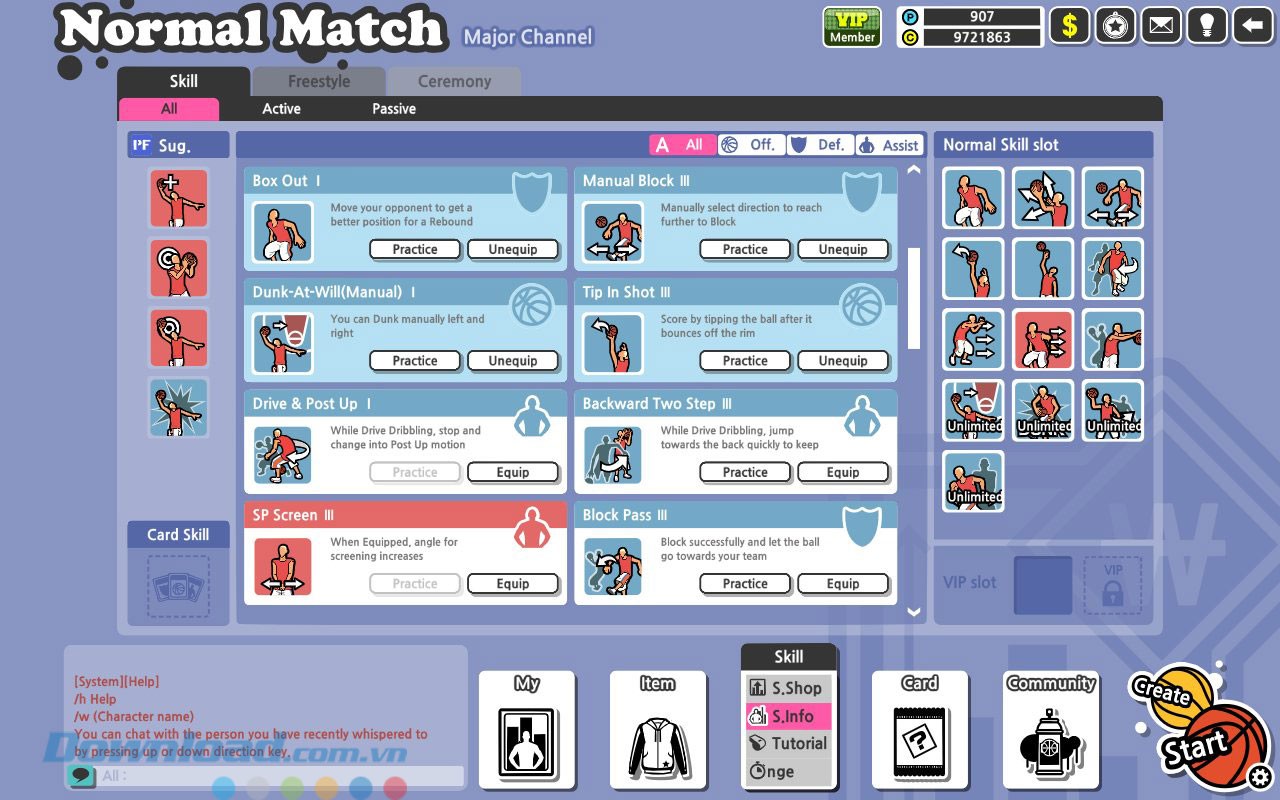 Kĩ năng cho nhân vật