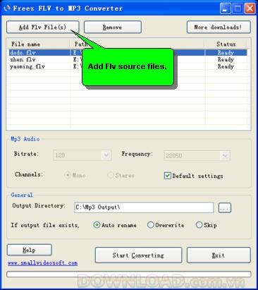 Freez FLV To MP3 Converter