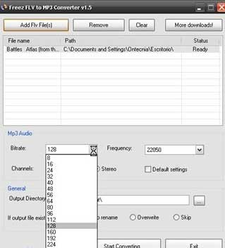 Thêm file vào trong Freez FLV To MP3 Converter