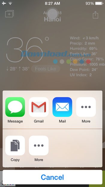 Chia sẻ thông tin thời tiết