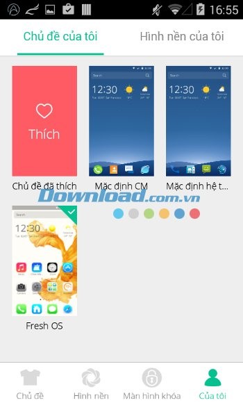 Fresh OS Theme sẽ xuất hiện trong My Theme của CM Launcher