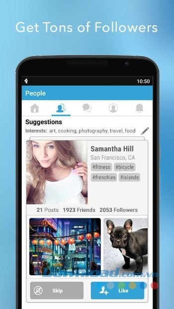 Theo dõi bạn bè trên FriendLife