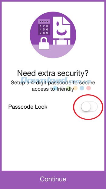 Đặt mã khóa 4 ký tự