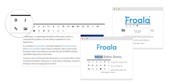 Froala cung cấp khả năng chỉnh sửa văn bản phong phú cho các ứng dụng web