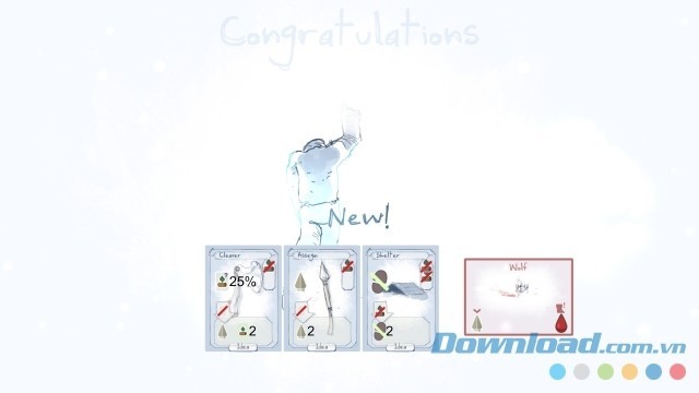 Lấy được thẻ bài mới trong quá trình chơi game sinh tồn Frost cho máy tính