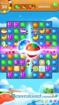 Fruits Bomb cho Android có lối chơi match 3 quen thuộc