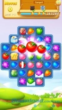 Fruits Garden Mania cho Android có gameplay match-3