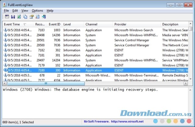 FullEventLogView là công cụ quản lý file log hữu hiệu cho cả những tân binh và chuyên gia hệ thống máy tính