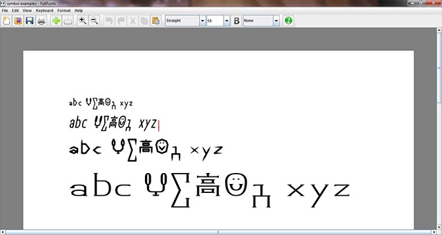 Giao diện chính của phần mềm soạn thảo văn bản FullFonts