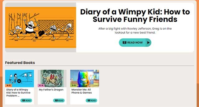 Một tựa truyện nổi tiếng của FunBrain.com là series Diary of a Wimpy Kid