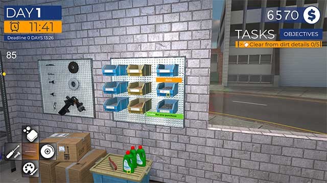 Khi tiến bộ, bạn có thể tùy chỉnh xưởng và nâng cấp các công cụ