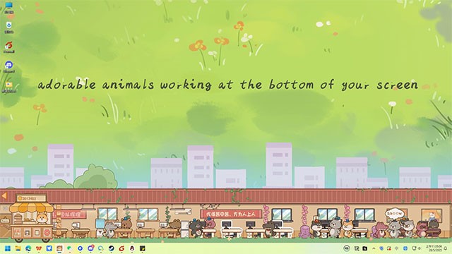 Quản lý công ty động vật nhàn rỗi bên dưới màn hình với Furry Company