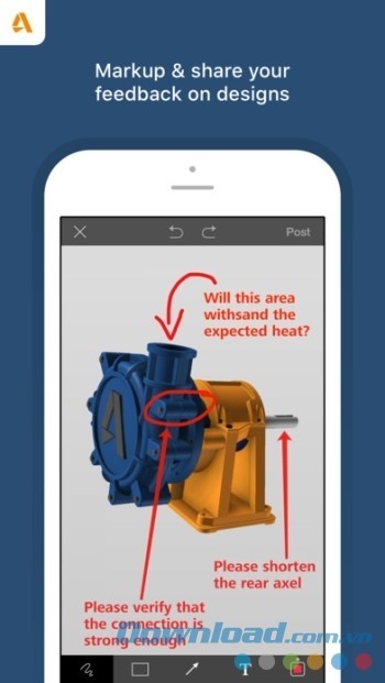 Phản hồi trực tiếp lên bản thiết kế Fusion 360
