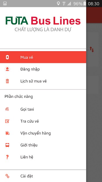 Các tính năng trên ứng dụng