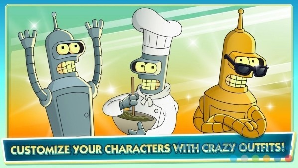 Tùy biến nhân vật trong Futurama: Worlds of Tomorrow cho Android với nhiều kiểu trang phục cực dị