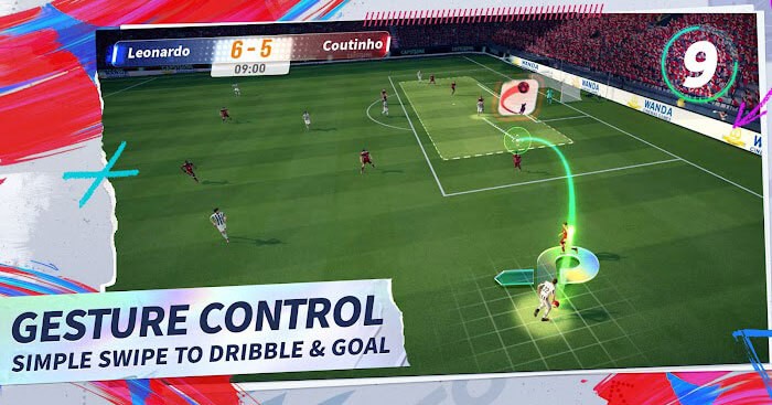 Game bóng đá Future Football Manager có cơ chế điều khiển cử chỉ đơn giản, thú vị