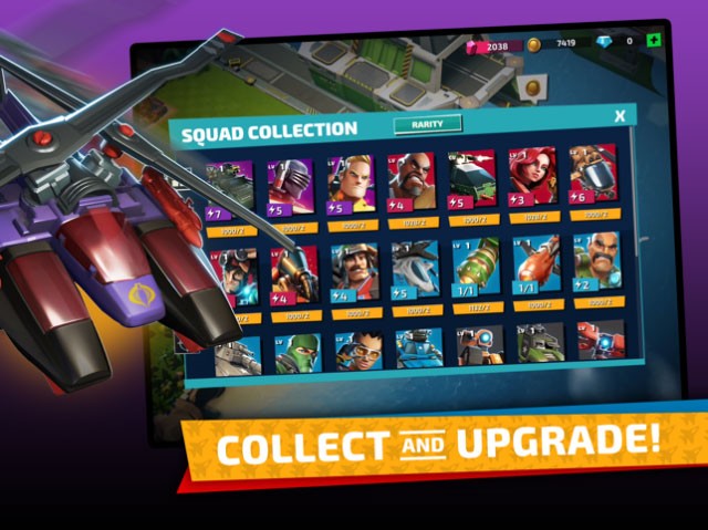 Thu thập và nâng cấp các nhân vật