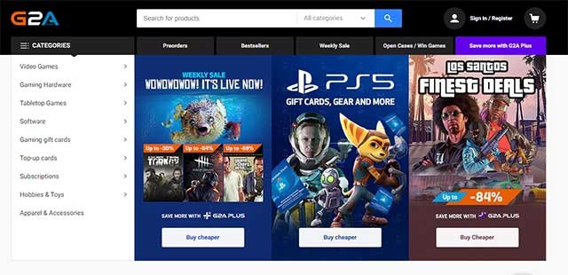 G2A.COM là thị trường game lớn nhất thế giới dành cho game thủ
