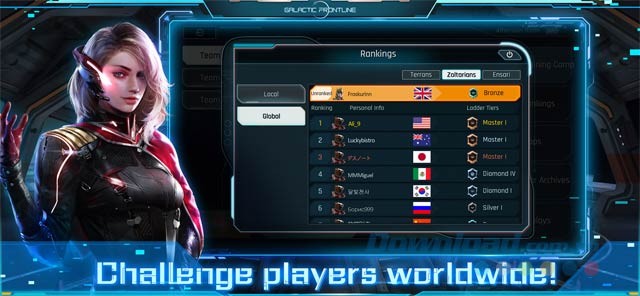 Thách thức người chơi khác trên toàn thế giới