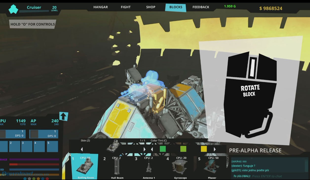 Tự chế tạo tàu vũ trụ trong game