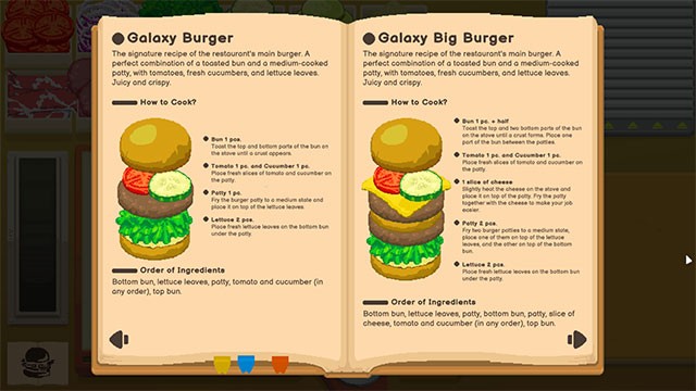 Khám phá nhiều công thức nấu ăn mới và độc đáo trong khi chơi Galaxy Burger game