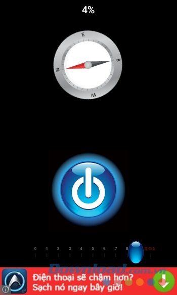 Ứng dụng đèn pin kết hợp la bàn Galaxy Flashlight