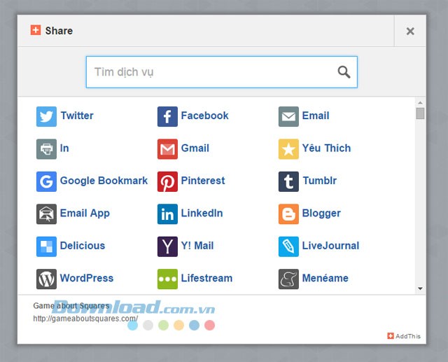 Chia sẻ game trên các trang mạng xã hội