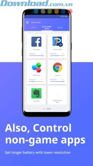 Điều chỉnh các ứng dụng khác không phải là game