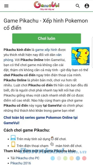 Mô tả về game