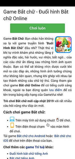 Giao diên Top game mới trên GameVui