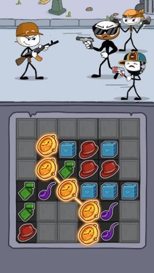 Ghép các item theo cơ chế match-3 để stickman tấn công