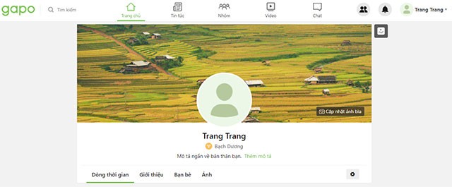 Trang cá nhân trên Gapo