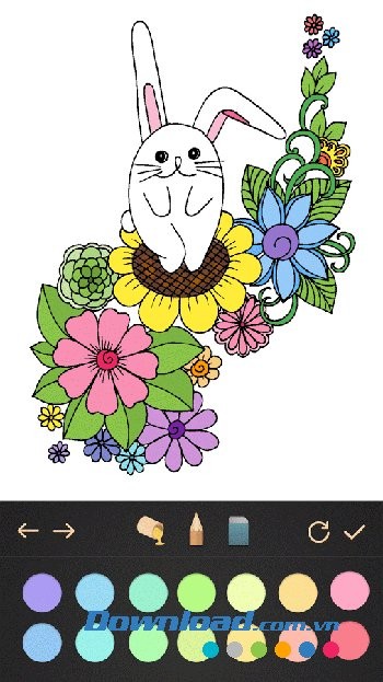 Garden Coloring Book có bảng màu đa dạng