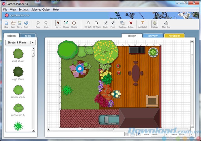 Thiết kế vườn cây với Garden Planner