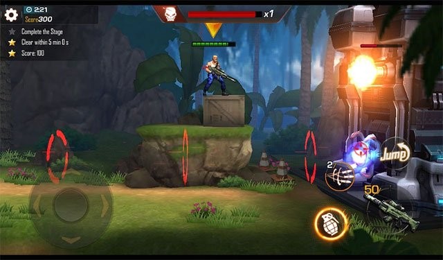 Giao diện chơi game Contra