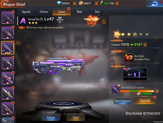 Vũ khí mới trong Contra Mobile