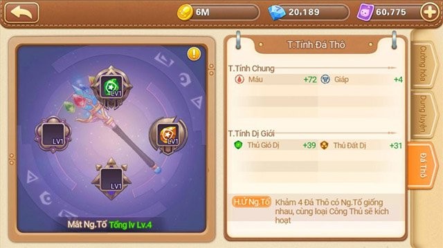 Thuộc tính Đá thô