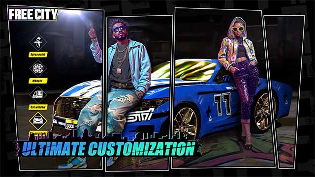 Tự do tùy chỉnh nhân vật và phương tiện